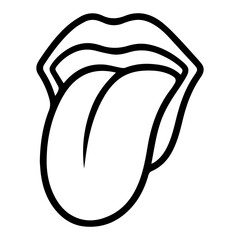 Tongue Silhouette Black Human Organ Illustration for Oral Anatomy and Health Concept PNG