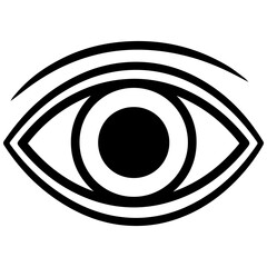 Eye Silhouette Black Human Organ Illustration for Anatomy, Vision and Medical Concept PNG