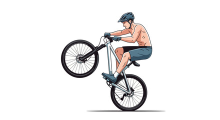 Obraz premium Illustration showcasing the artistry of competitive cycling and extreme sports stunts and skillful