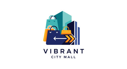 The logo depicts a shopping mall with shopping bags and buildings, representing a vibrant city shopping experience.
