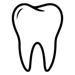 Tooth Silhouette Black Dental Health Illustration for Oral Care and Hygiene Concept PNG