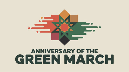 Anniversary of the Green March Morocco Flag Abstract Vector Art
