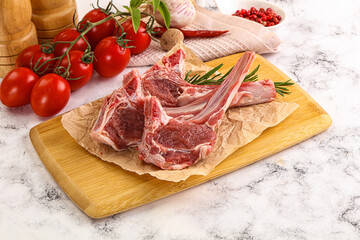 Raw Rack of Lamb for cooking