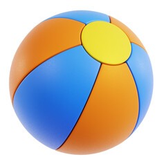 Stylized Rendered 3D Beach Ball Colorful Spherical Summer Object