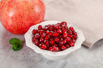 Ripe sweet red pomegranate seeds