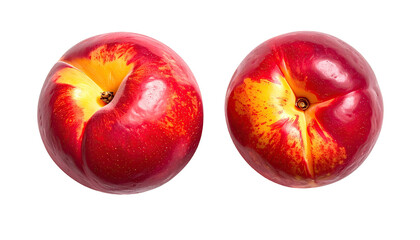 Two smooth red nectarines showcase ripe, juicy summer sweetness