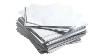 Stack of clean white papers, slightly offset