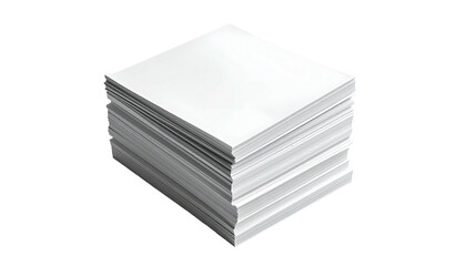 Stack of blank white paper, slightly tilted, on black ground