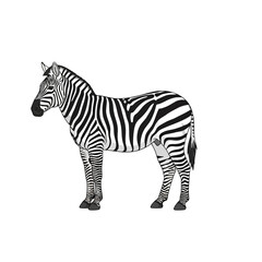 Obraz premium Stylish Savanna Zebra Icon Black and White Stripe Illustration Transparent Background