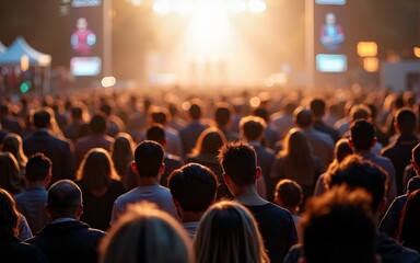 A large group of people standing together, possibly at an event or celebration. High quality