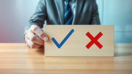 Checkmark cross decision right wrong yes no true false correct incorrect choice selection approval rejection validation