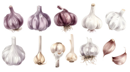 Garlic, cutout, transparent image, PNG image