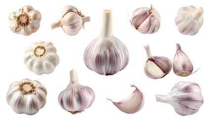 Fototapeta premium Garlic, cutout, transparent image, PNG image