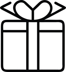 Realistic gift box vector outline icon