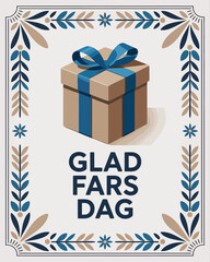 Glad Fars Dag Father's Day Gift Box Illustration