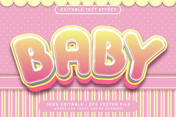 Baby 3d text effect and editable text effect	