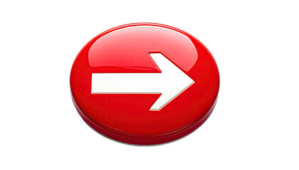 Red glossy button with white arrow, pointing right