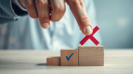 Choice selection process decision making strategy planning success failure risk assessment management evaluation mark symbol sign