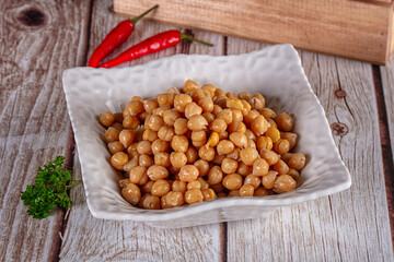 Boiled chickpea beans in the bowl