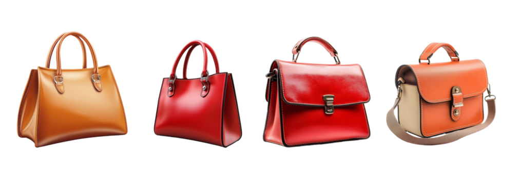 Set of Woman Bag Isolated on Transparent Background. PNG