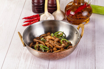 Asian cuisine roasted enoki mushrooms