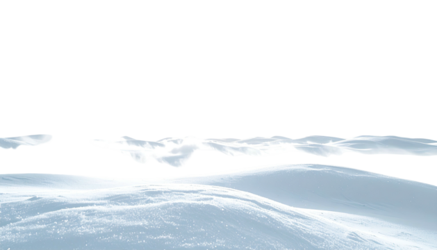 Icy landscape with a dark, empty sky above