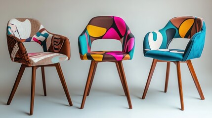 Colorful Modern Chairs in a Studio Setting