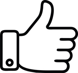 Obraz premium Vector outline icon of thumbs up Button.