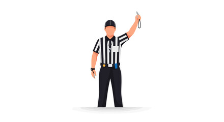Referee Making a Call Against White Background Sports Football Baseball Soccer american football
