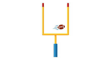 American Football Field Goal With Flying Ball Digital Illustration american football