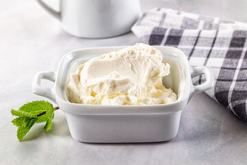 Chream cheese in the bowl