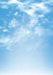 Realistic Blue sky background with fluffy white clouds.Nature landscape cloudy beautiful bright sunlight in summer or spring season. Abstract backdrop creates a clean, fresh, and uplifting atmosphere
