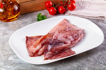 Raw fresh calamari for cooking