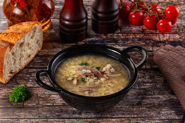Dietary chicken soup with noodles