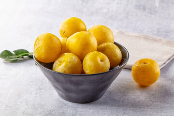 Ripe sweet fresh yellow plum