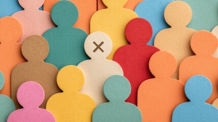 bullying, exclusion, rejection, discrimination, Standing Against Online Bullying: Social Media Avatar Crossed Out, Representing Exclusion and Judgment, Copy Space Available