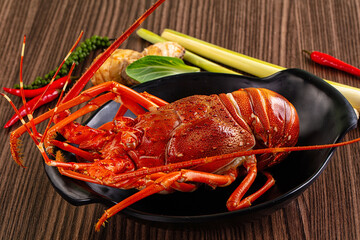 Delicous expensive Steamed omar lobster