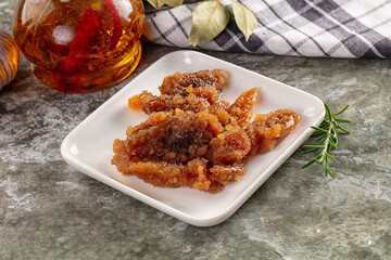 Salted herring fish caviar snack