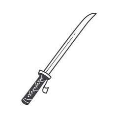 Japanese Katana Icon Design. Vector Illustration