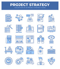 Project Strategy Icons. 25 Essential Icons for Business Planning