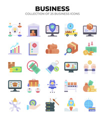 Collection of 25 Business Icons. Marketing. Finance. and E commerce