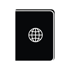 Global passport icon with globe symbol vector for international travel identity isolated on white background, Vector
