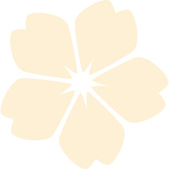 Pale Peach Cherry Blossom Petal With Starburst Center Isolated On Transparent Background