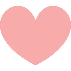 Pale Pink Heart Shape Isolated on White Background Graphic Element for Valentines Day and Love Themes