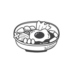 Korean food icon design. Vector Illustration