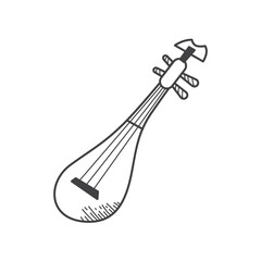 Korean guitar traditional icon design. Vector Illustration