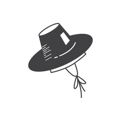 Icon Design Traditional Korean Gat Hat. Vector Illustration