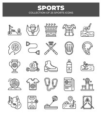 Collection of 25 Sports Icons. A Visual Guide to Various Sports and Activities