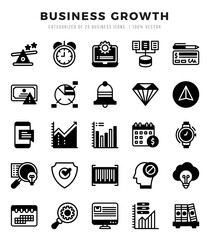 Business Growth Lineal Filled icons collection. 25 icon set in a Lineal Filled design.