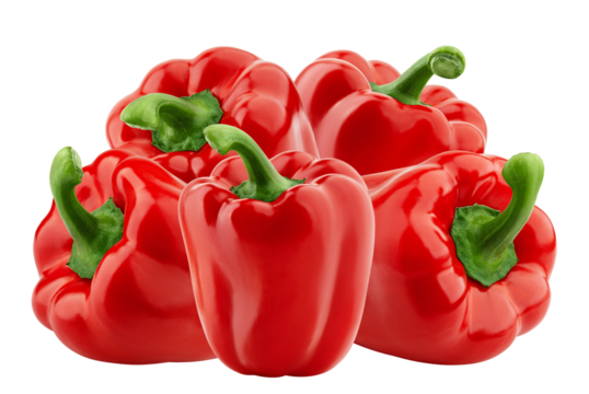 vibrant group of fresh red bell peppers aligned for culinary content emphasizing natural health, dietary ingredients and plant based culinary versatility on dark background